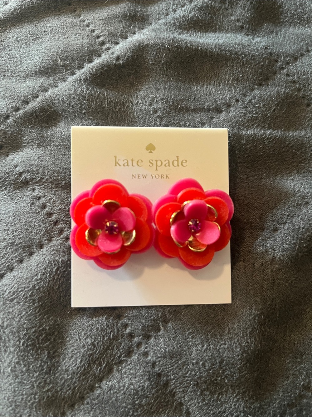kate spade “rosy posey” silicone stud earrings, NWT